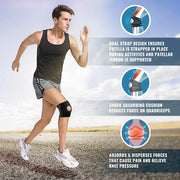 1 PCS Knee Support Brace with Open Patella Design and Adjustable Hook and Loop Closure for Running, Biking, Aerobics, Fitness