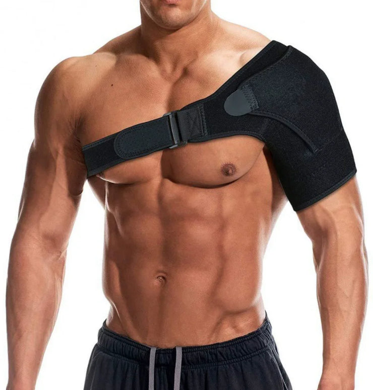 Adjustable Posture Corrector worn by a man for shoulder pain relief and posture support.