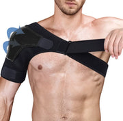 Man wearing an Adjustable Posture Corrector for shoulder pain relief and enhanced posture support.