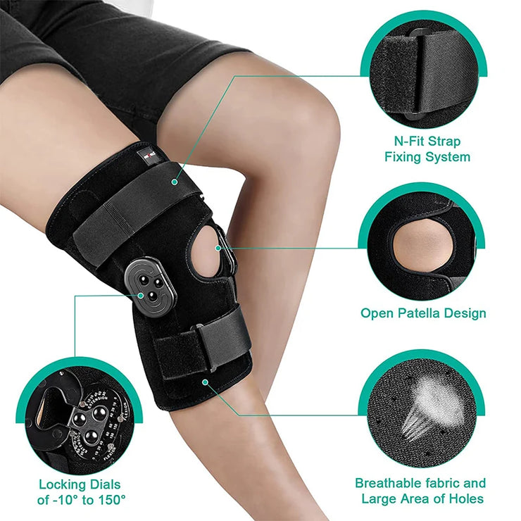 Hinged knees braces adjustable