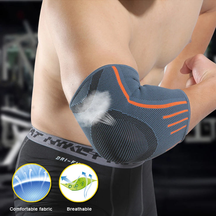 1 PCS Elbow Support Elastic Gym Sport Elbow Protective Pads Men Absorb Sweat Sports Elbow Pads Basketball Arm Sleeve Elbow Brace
