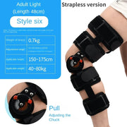 Adjustable knee joint fixation support bracket for leg fracture, knee bone fracture, meniscus rehabilitation knee protection