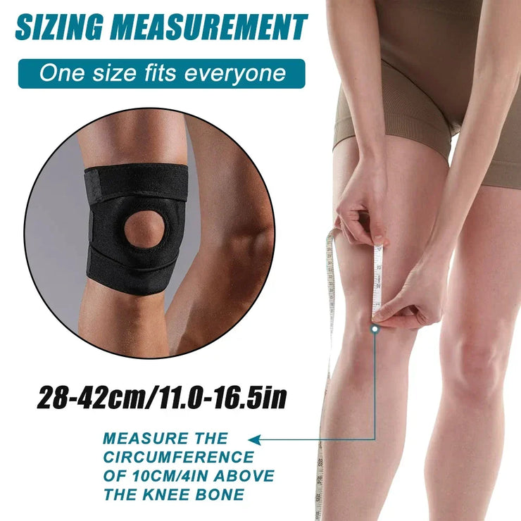 1 PCS Knee Support Brace with Open Patella Design and Adjustable Hook and Loop Closure for Running, Biking, Aerobics, Fitness