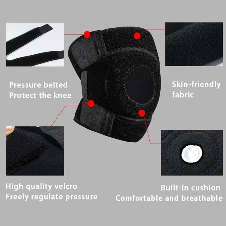 1 PCS Knee Support Brace with Open Patella Design and Adjustable Hook and Loop Closure for Running, Biking, Aerobics, Fitness