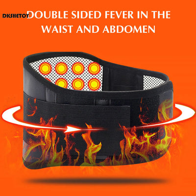 Adjustable waist support wraps with double-sided fever design for waist and abdomen relief.