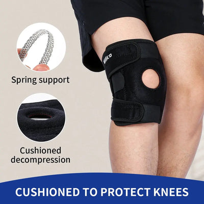Knee Brace with Side Stabilizers Breathable Adjustable Knee Support Suitable for Sport Training and Knee Pain