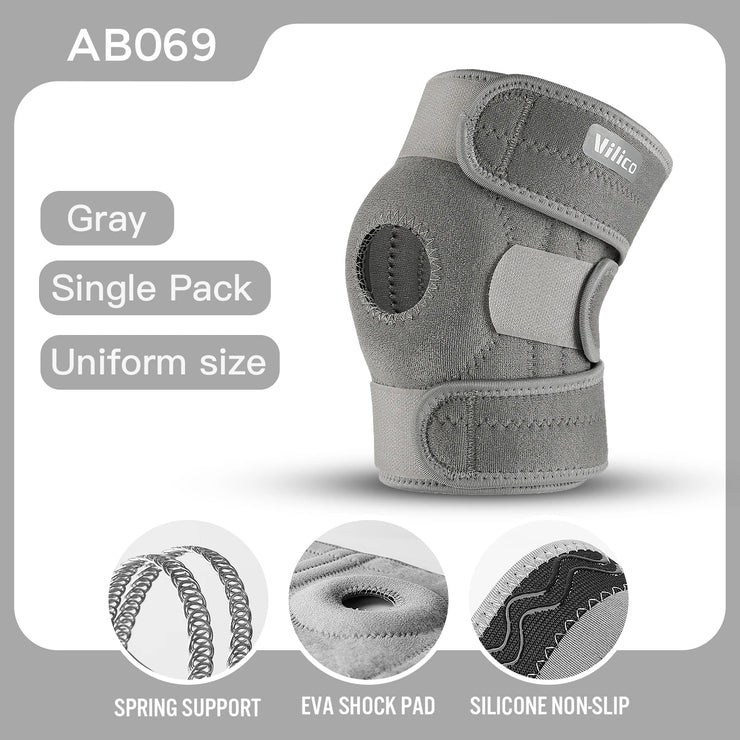 Knee Brace with Side Stabilizers Breathable Adjustable Knee Support Suitable for Sport Training and Knee Pain