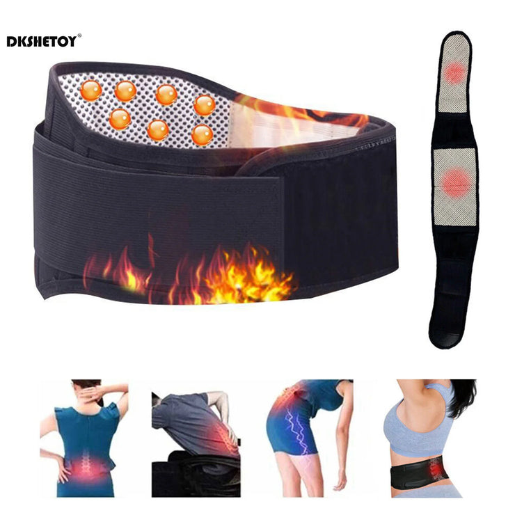 Adjustable waist support wraps with self-heating technology for effective lower back support and pain relief.