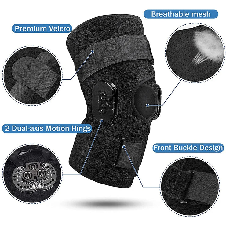 Hinged knees braces adjustable