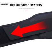 Adjustable waist support wraps featuring double strap fixation for optimal tension and support.