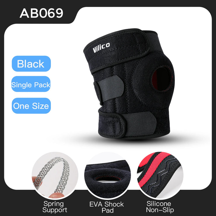 Knee Brace with Side Stabilizers Breathable Adjustable Knee Support Suitable for Sport Training and Knee Pain