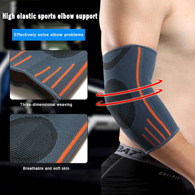 1 PCS Elbow Support Elastic Gym Sport Elbow Protective Pads Men Absorb Sweat Sports Elbow Pads Basketball Arm Sleeve Elbow Brace